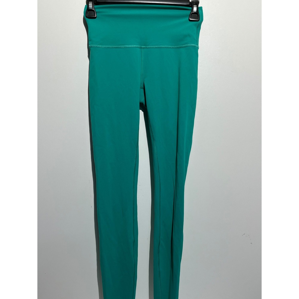 Lululemon High Rise Activewear Yoga Leggings Teal Green 26 Inseam Womens